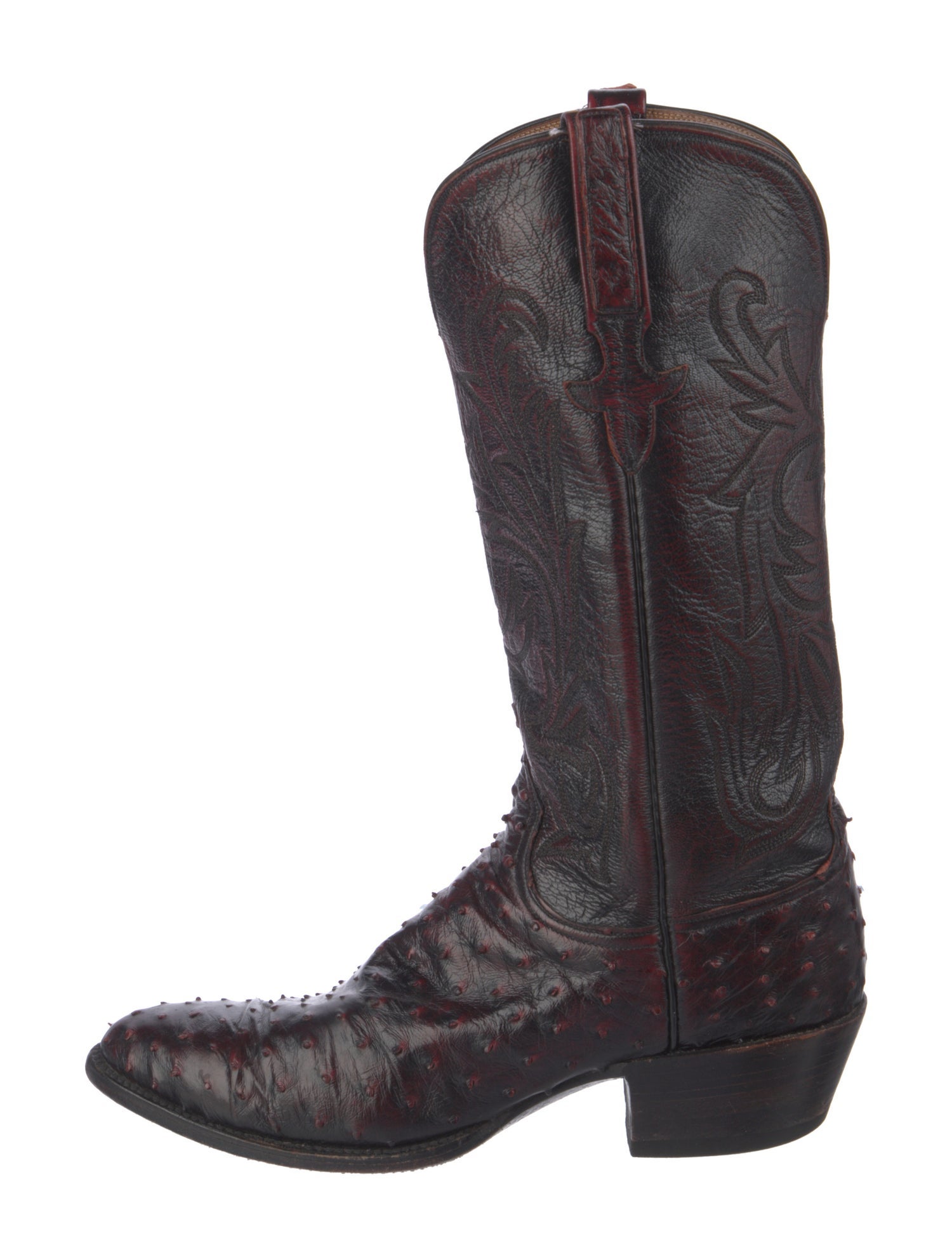 Lucchese Ostrich Patterned Western Boots