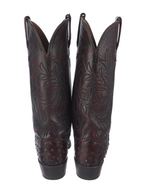 Lucchese Ostrich Patterned Western Boots