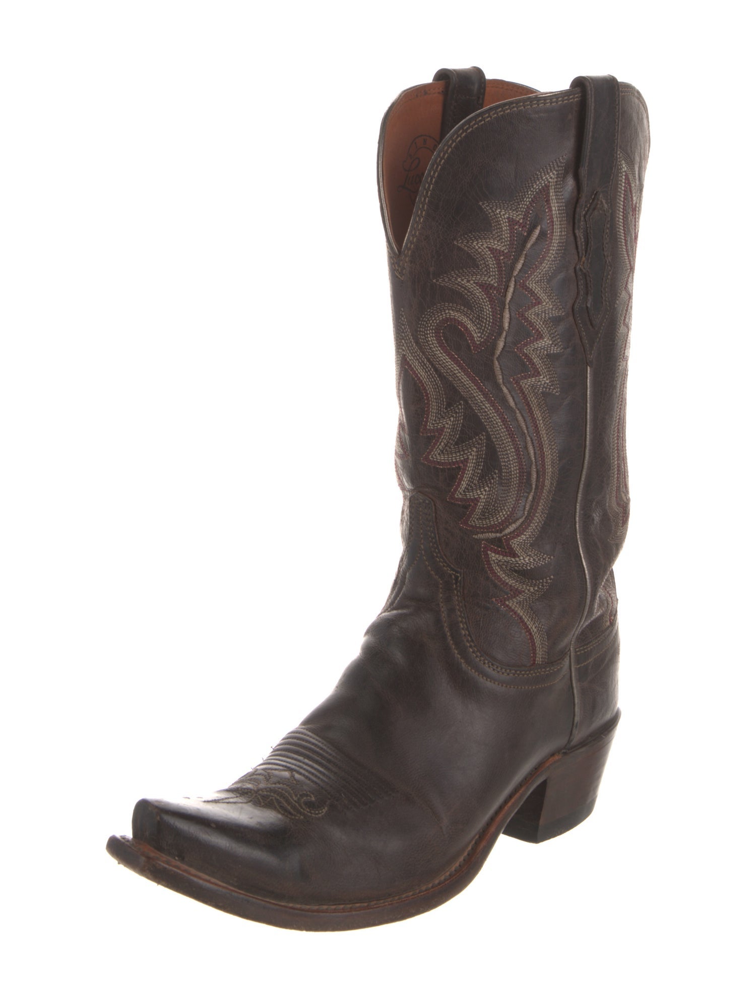 Lucchese Leather Animal Print Western Boots