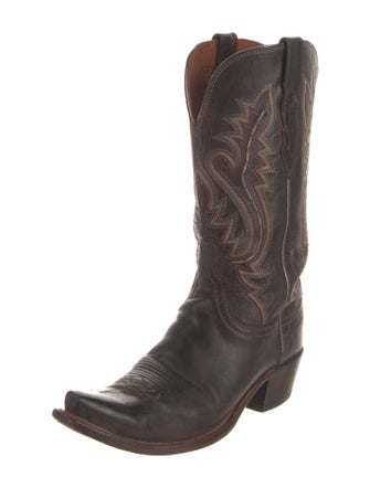 Lucchese Leather Animal Print Western Boots