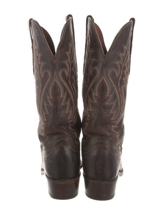 Lucchese Leather Animal Print Western Boots