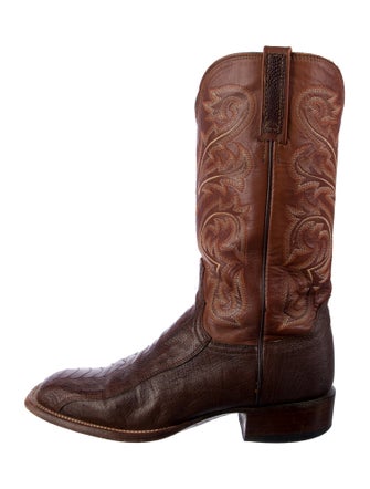 Lucchese Leather Printed Western Boots