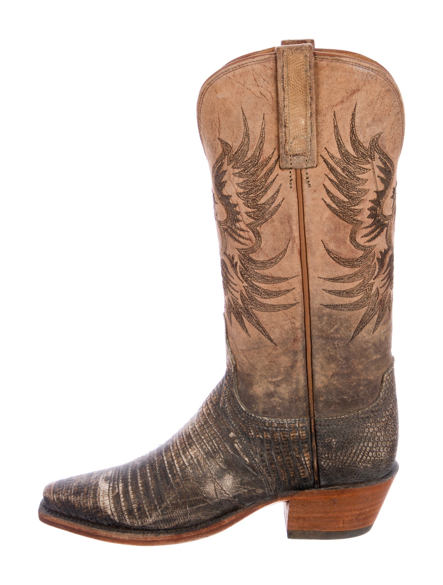 Lucchese Leather Printed Western Boots