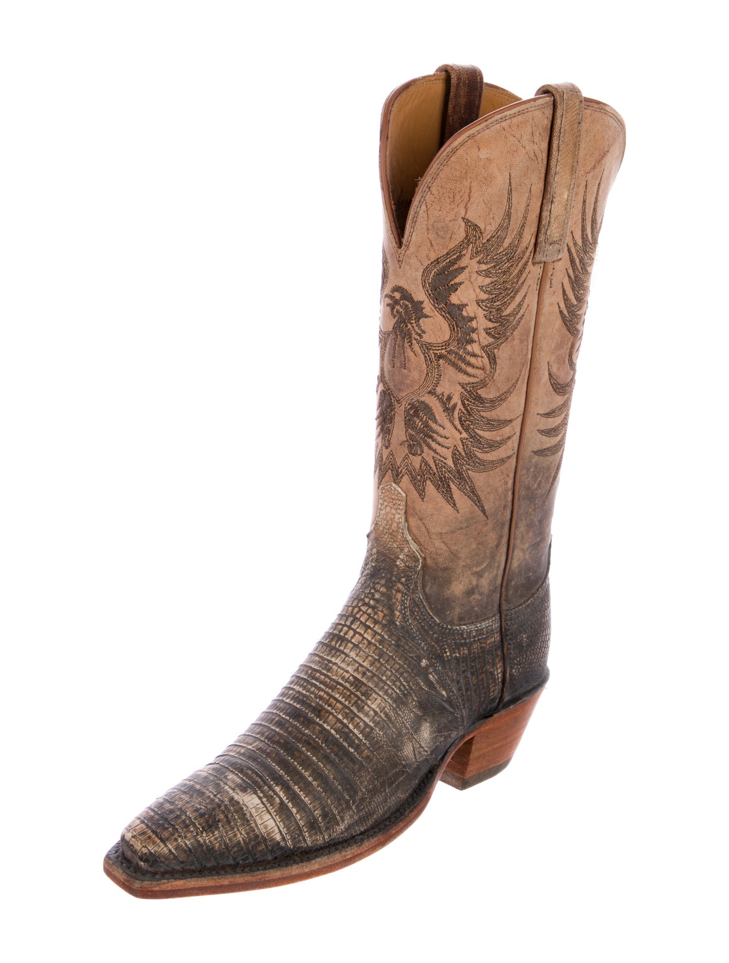 Lucchese Leather Printed Western Boots