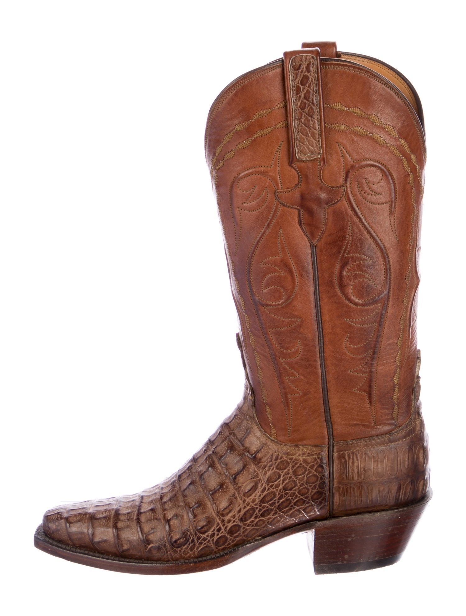Lucchese Leather Animal Print Western Boots