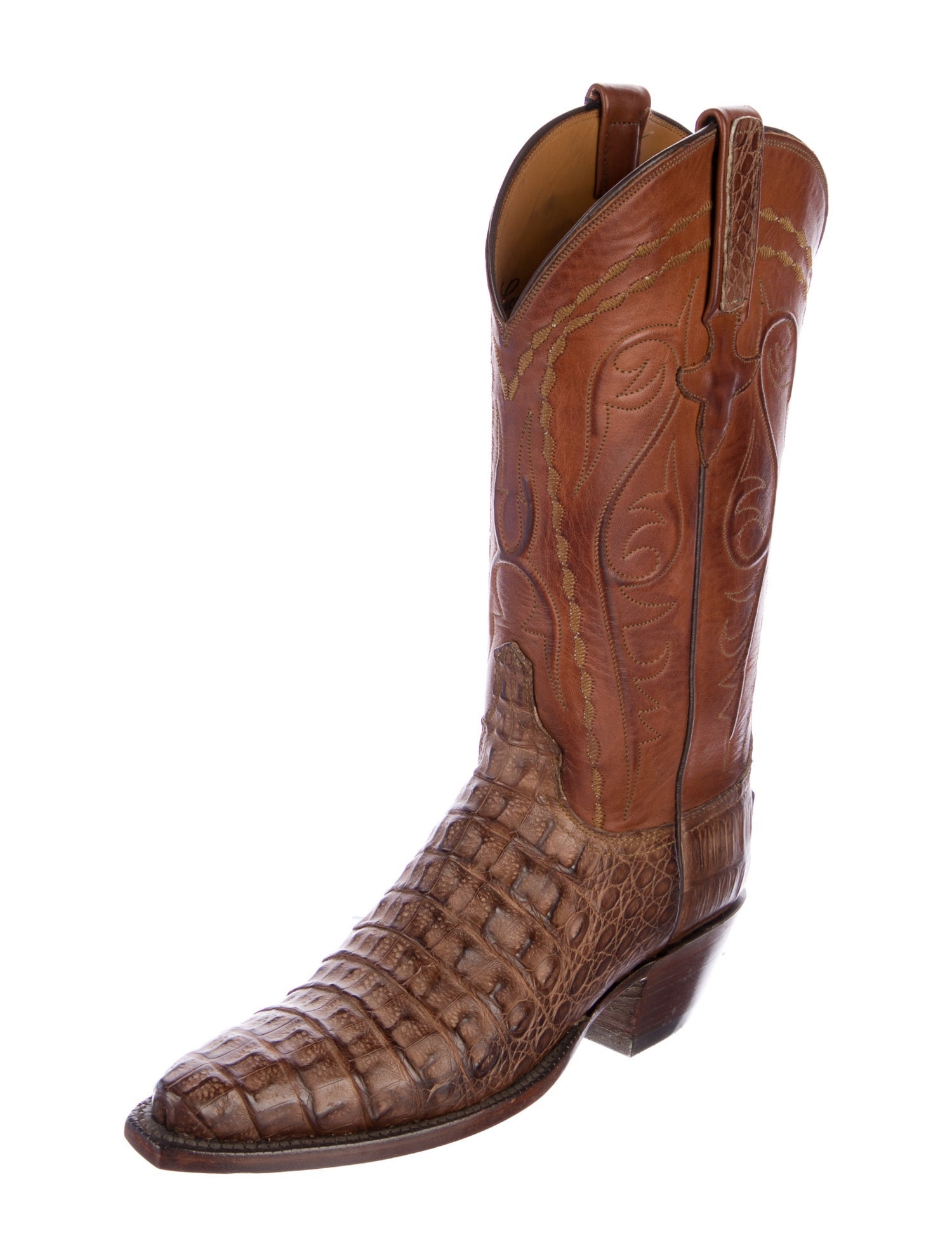 Lucchese Leather Animal Print Western Boots