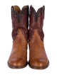 Lucchese Leather Colorblock Pattern Western Boots