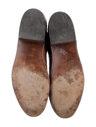 Lucchese Leather Colorblock Pattern Western Boots