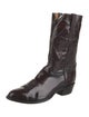 Lucchese Leather Embroidered Accent Boots