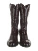 Lucchese Leather Embroidered Accent Boots