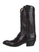 Lucchese Leather Embroidered Accent Western Boots