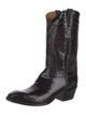 Lucchese Leather Embroidered Accent Western Boots