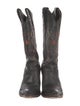 Lucchese Leather Embroidered Accent Western Boots