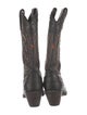 Lucchese Leather Embroidered Accent Western Boots