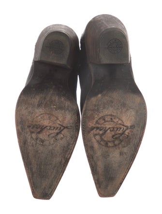 Lucchese Leather Embroidered Accent Western Boots