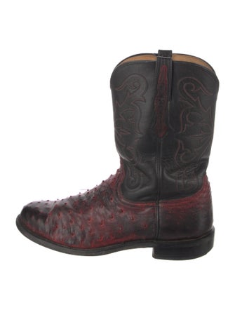 Lucchese Ostrich Printed Western Boots