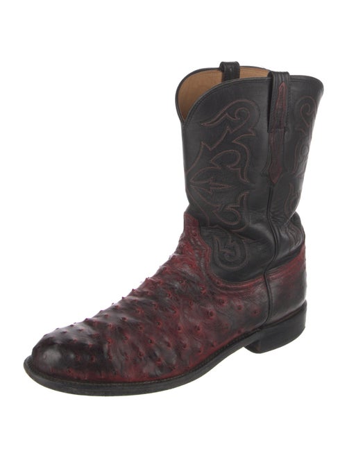 Lucchese Ostrich Printed Western Boots