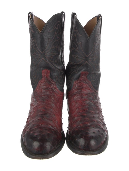 Lucchese Ostrich Printed Western Boots