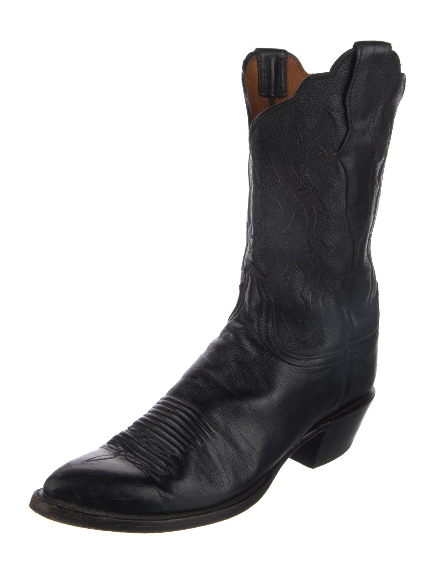 Lucchese Leather Patterned Western Boots