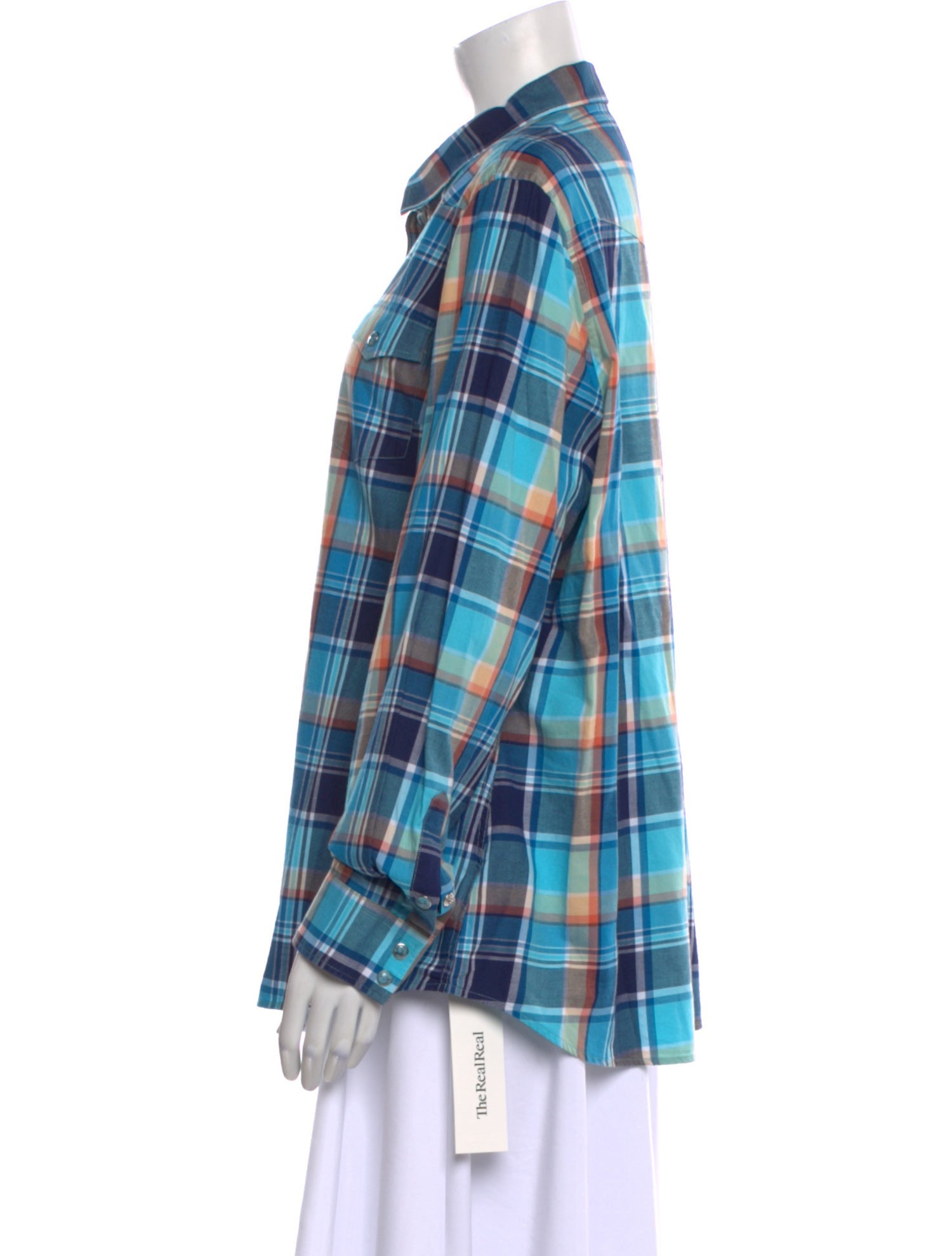 Lucchese Plaid Print Long Sleeve Button-Up Top