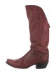 Lucchese Leather Colorblock Pattern Western Boots
