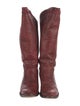 Lucchese Leather Colorblock Pattern Western Boots