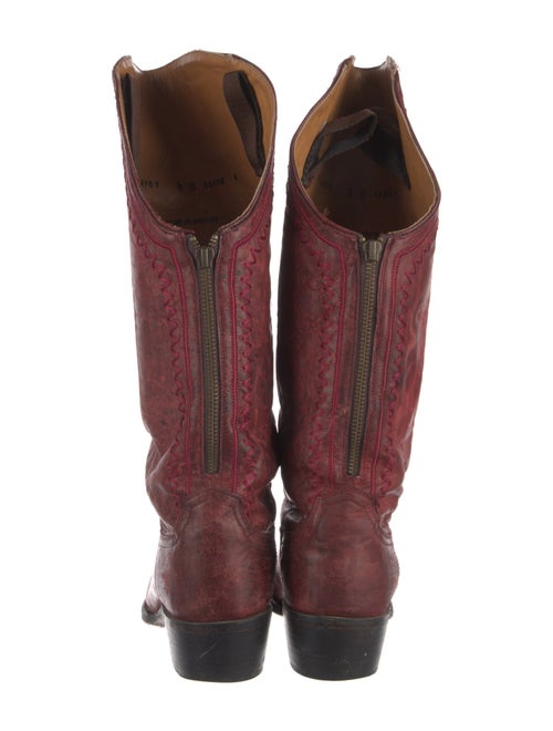 Lucchese Leather Colorblock Pattern Western Boots