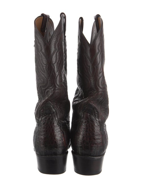 Lucchese Crocodile Embroidered Accent Western Boots