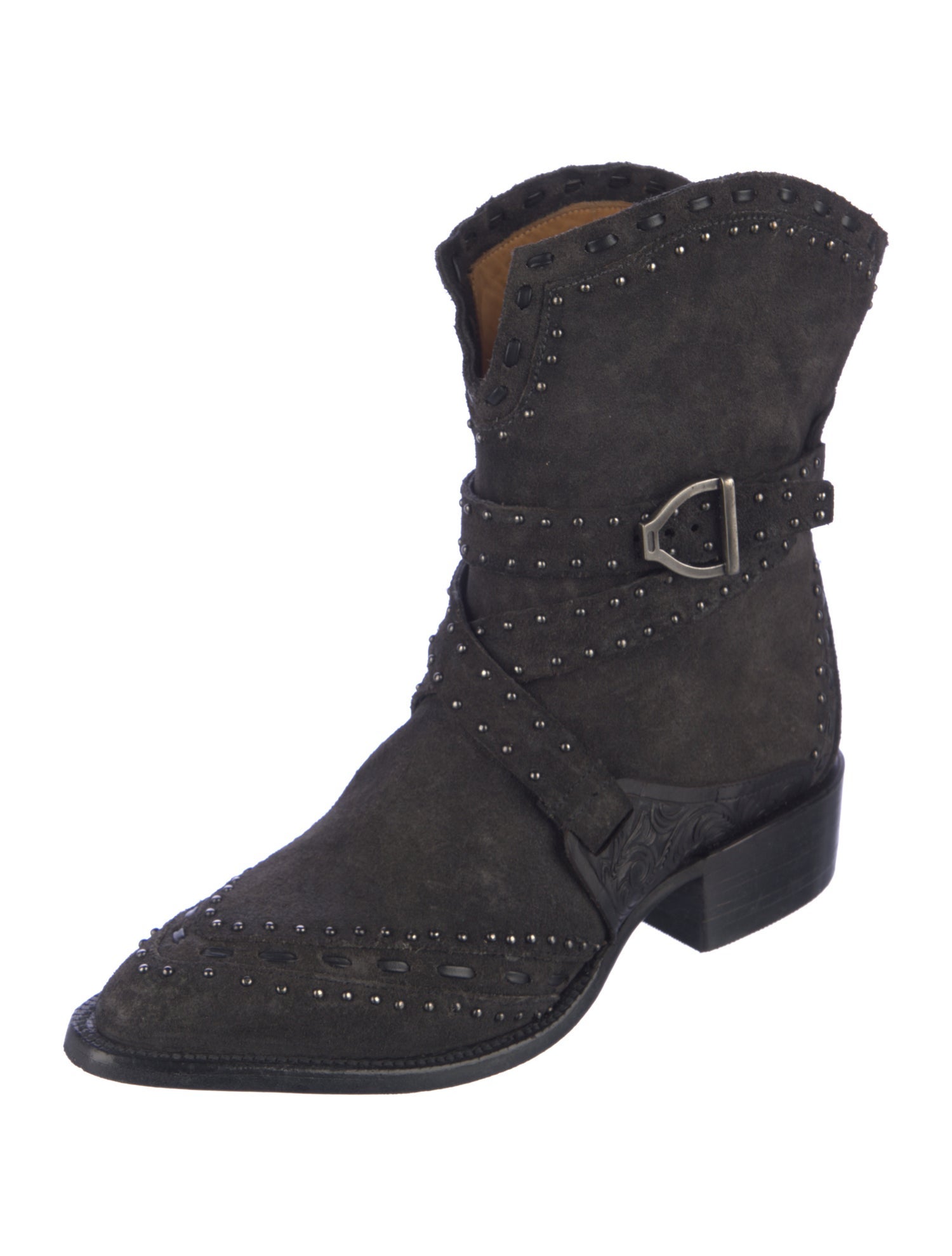 Lucchese Leather Lace-Up Boots