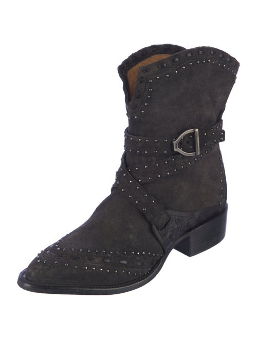 Lucchese Leather Lace-Up Boots