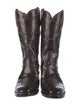Lucchese Leather Embroidered Accent Western Boots