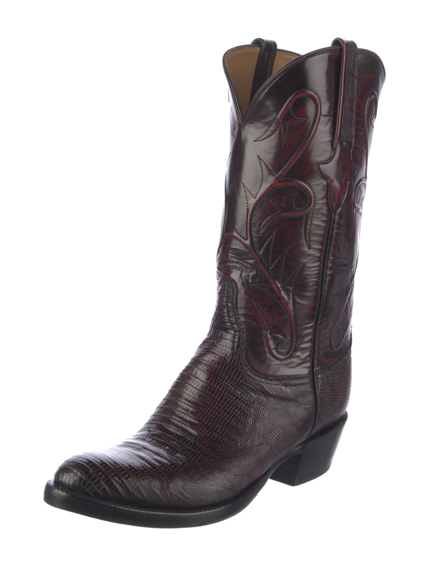 Lucchese Lizard Printed Western Boots