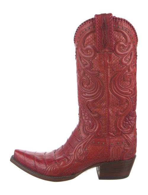 Lucchese Leather Studded Accents Western Boots