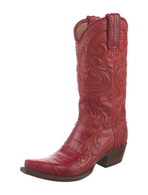 Lucchese Leather Studded Accents Western Boots