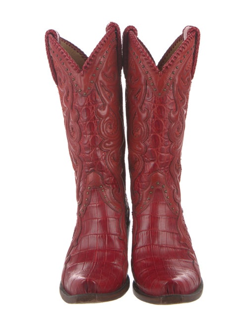 Lucchese Leather Studded Accents Western Boots
