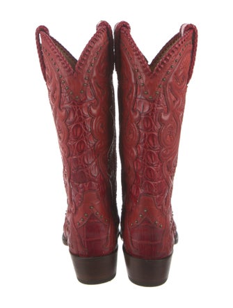 Lucchese Leather Studded Accents Western Boots