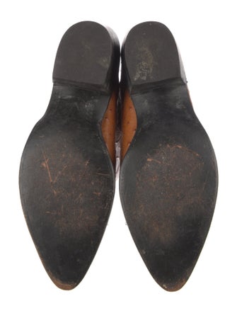 Lucchese Leather Colorblock Pattern Western Boots