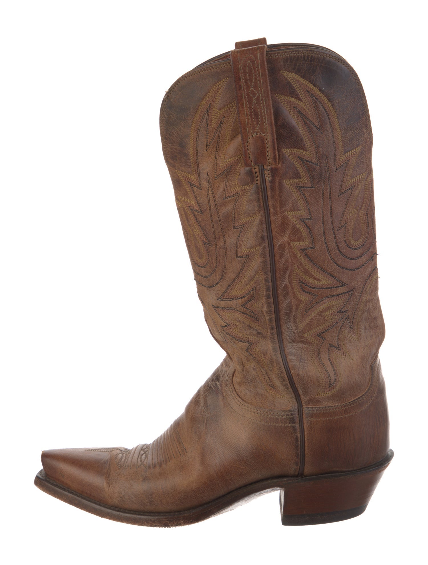 Lucchese Leather Patterned Western Boots