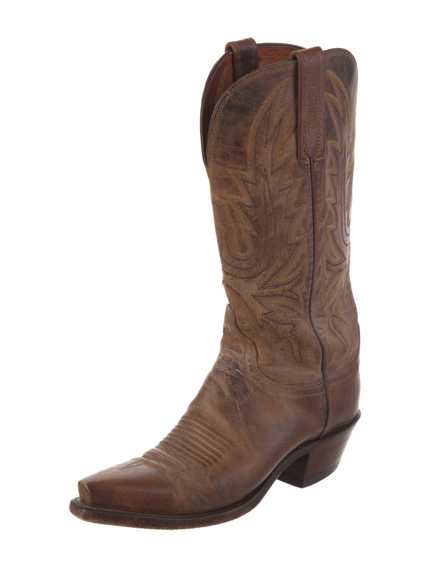 Lucchese Leather Patterned Western Boots