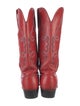 Lucchese Leather Embroidered Accent Western Boots