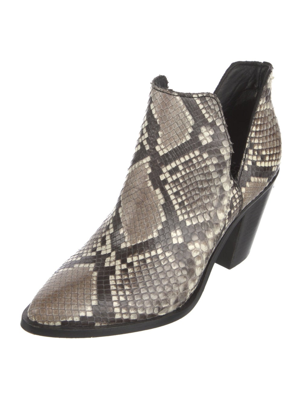 Lucchese Python Ankle Boots Animal Print Semi-Poi… - image 2