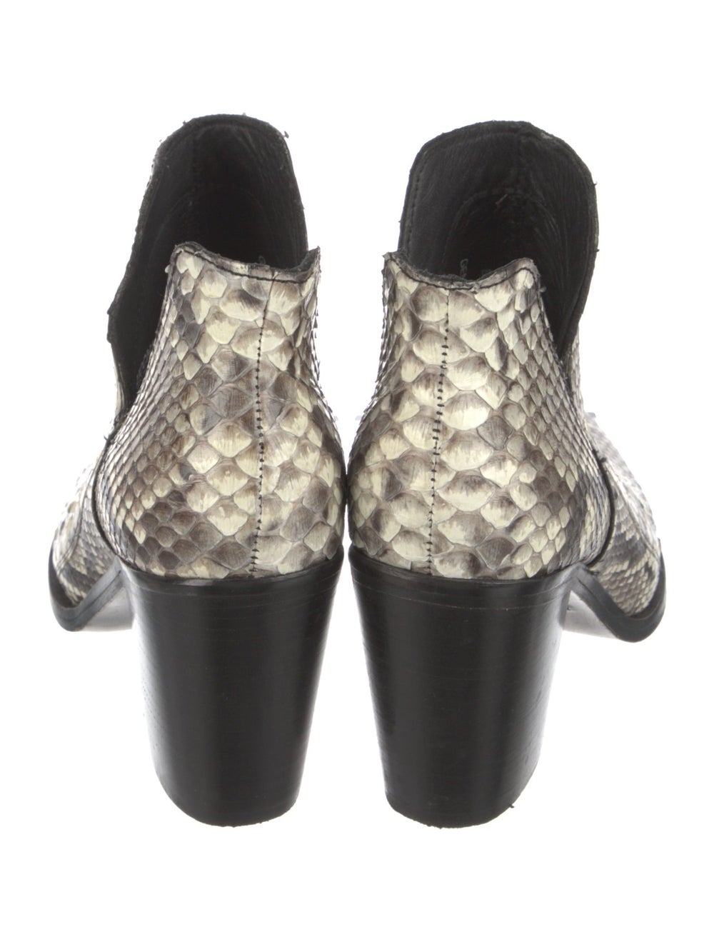 Lucchese Python Ankle Boots Animal Print Semi-Poi… - image 4