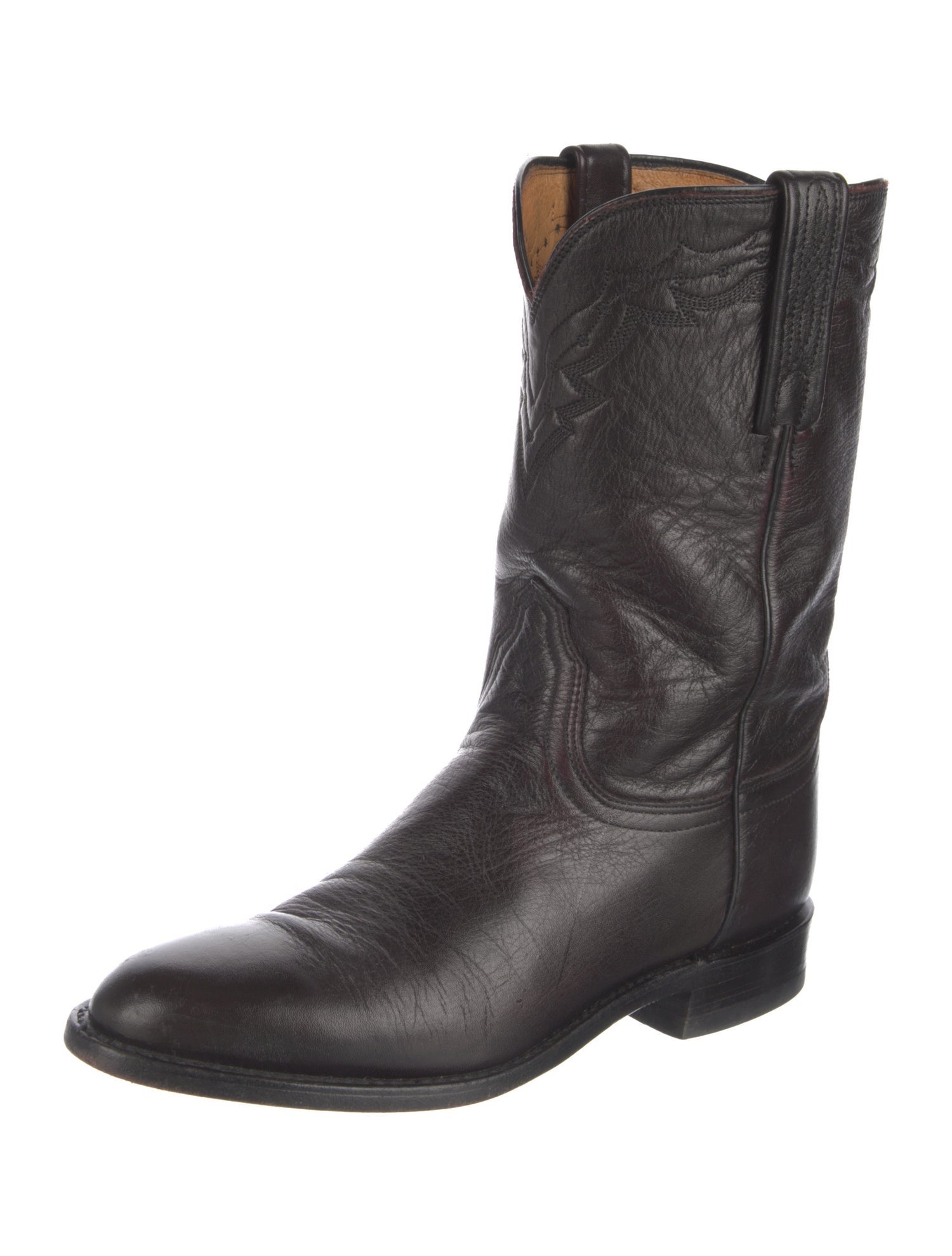 Lucchese Leather Moto Boots