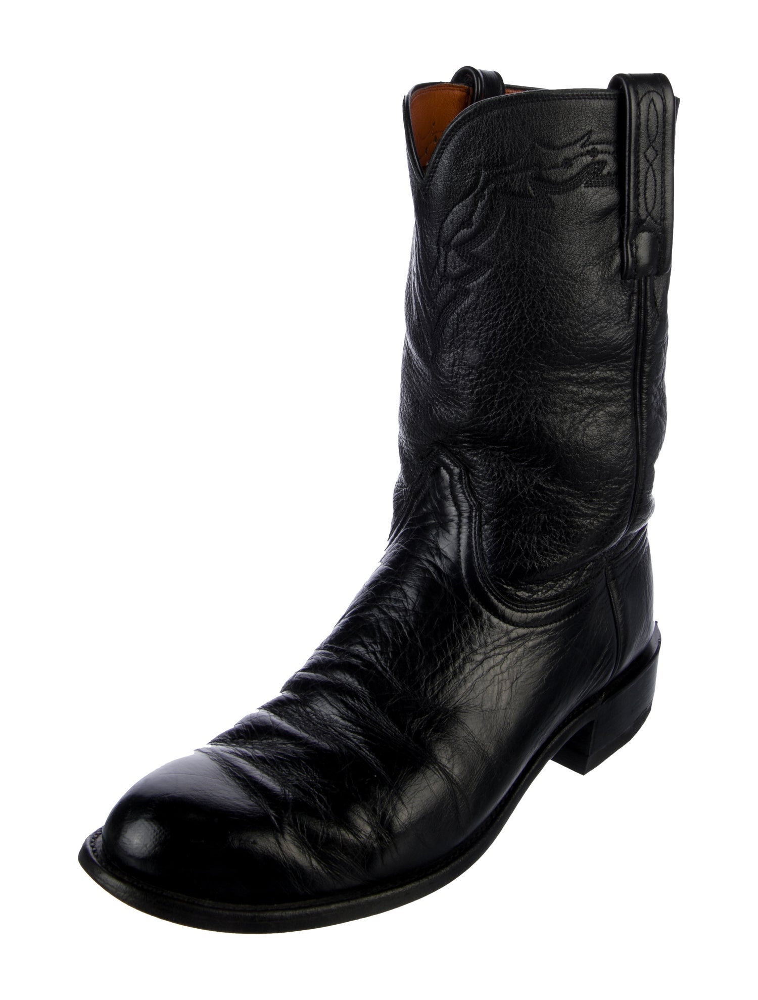 Lucchese Leather Moto Boots