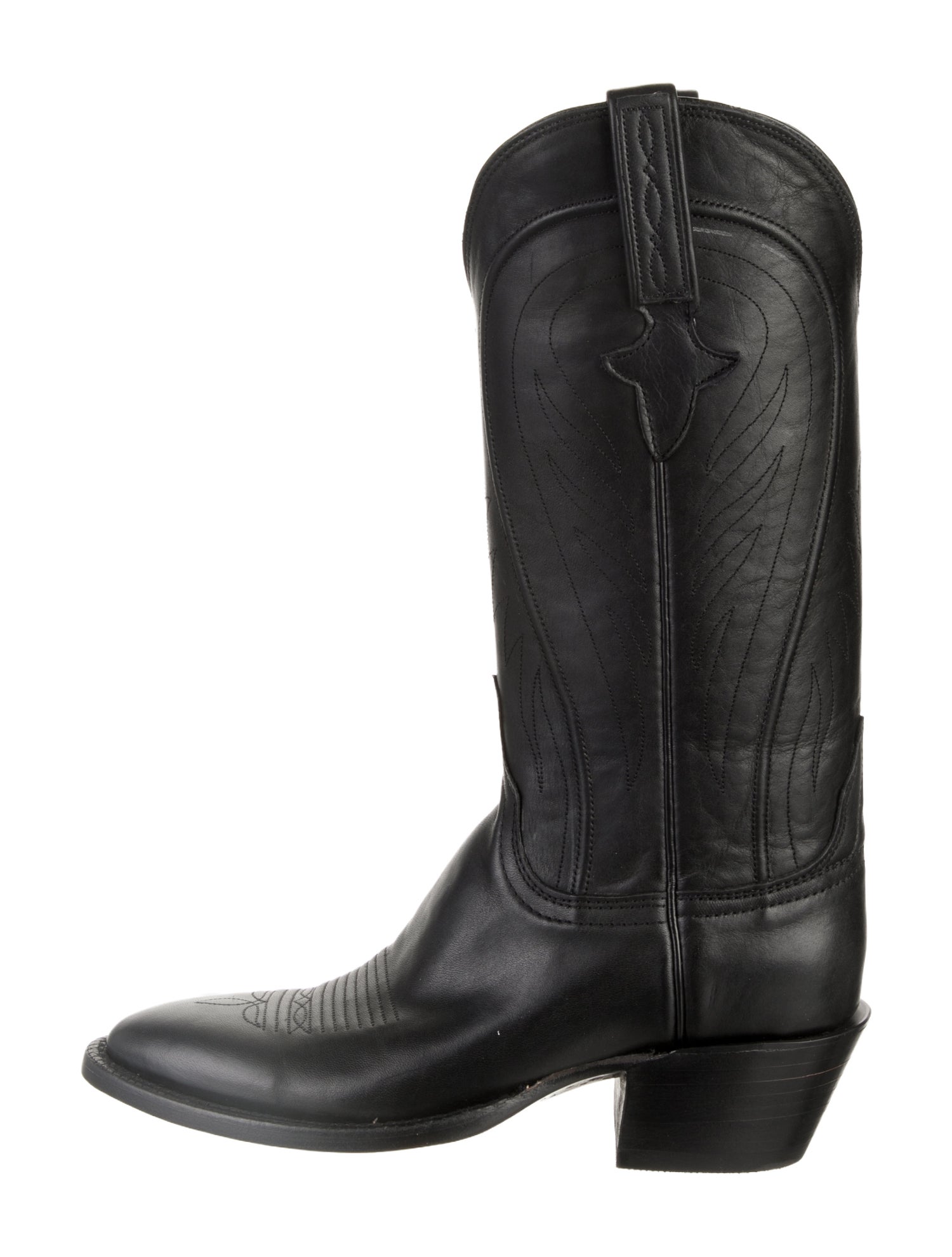 Lucchese Leather Embroidered Accent Western Boots w/ Tags