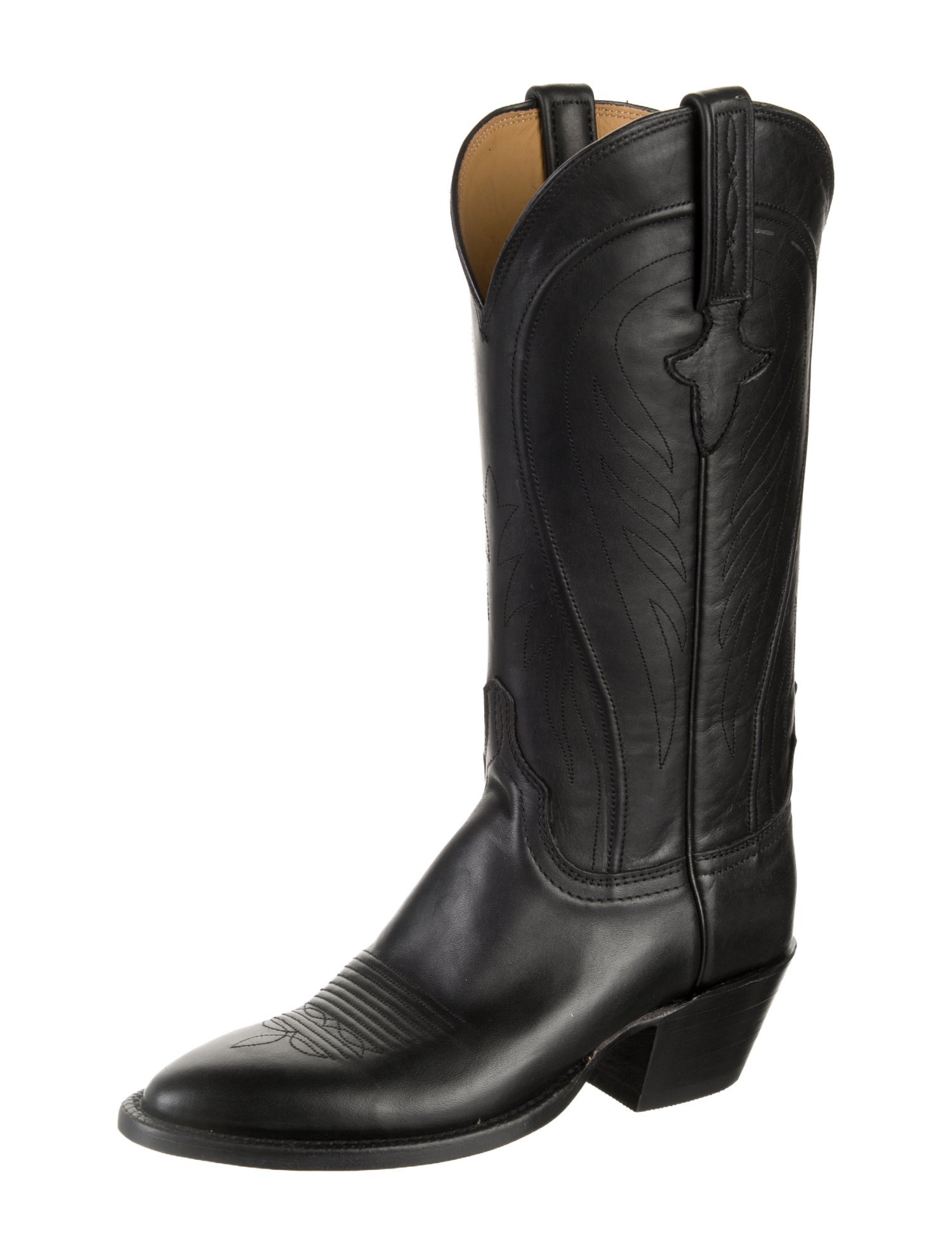 Lucchese Leather Embroidered Accent Western Boots w/ Tags