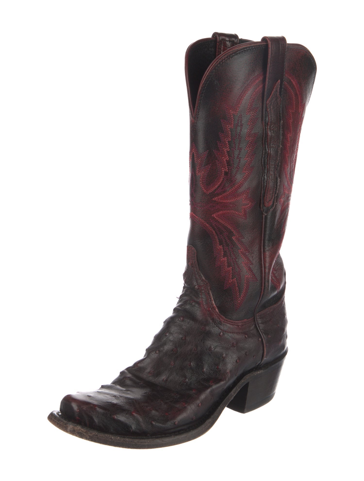 Lucchese Leather Patterned Western Boots