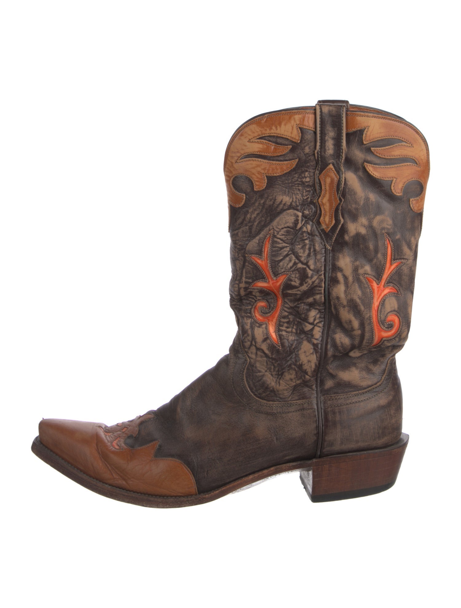 Lucchese Leather Printed Western Boots