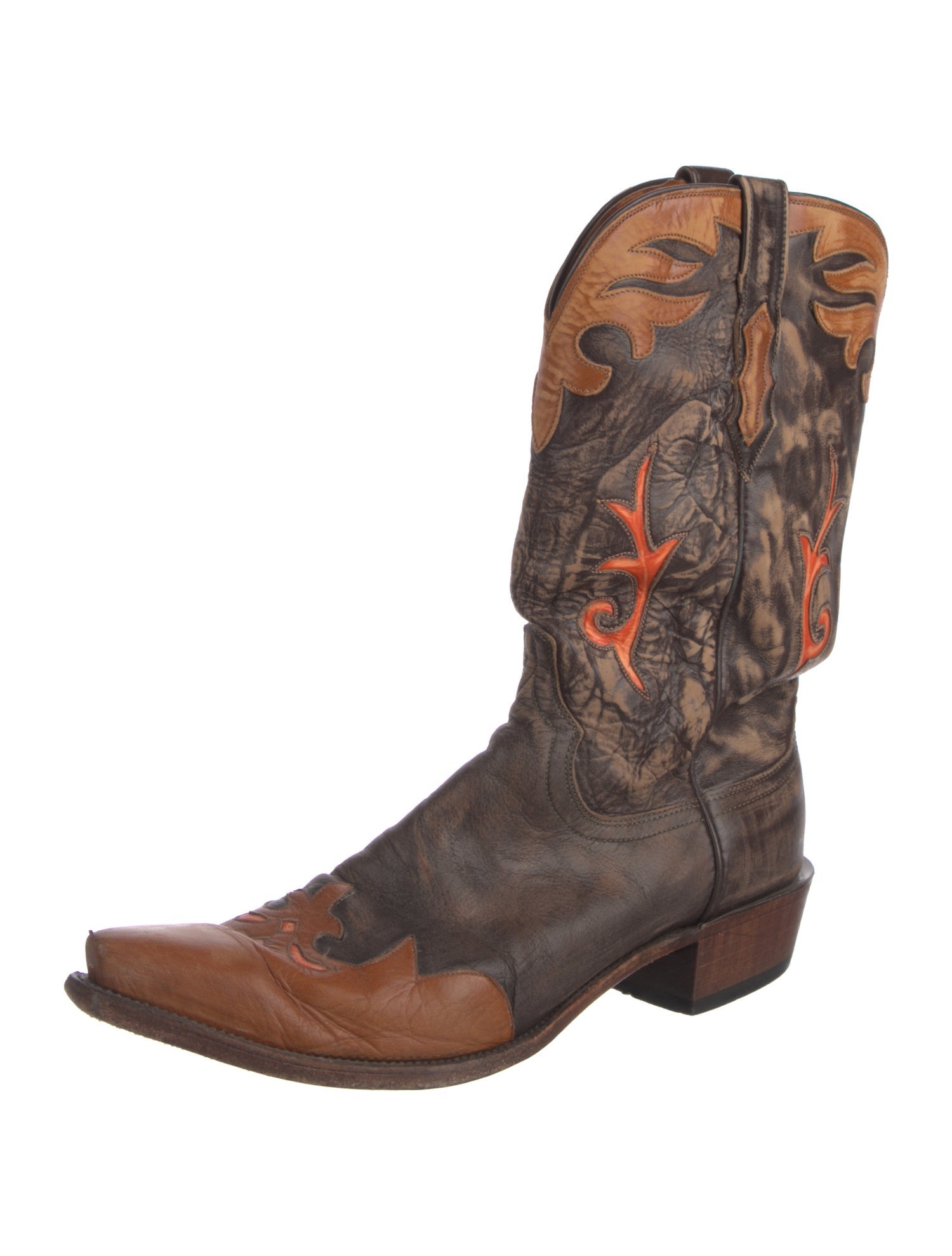 Lucchese Leather Printed Western Boots