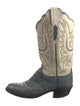 Lucchese Embossed Leather Colorblock Pattern Western Boots